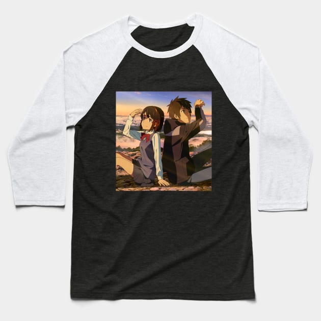 Your Name | Mitsuha and Taki Baseball T-Shirt by AceLightning